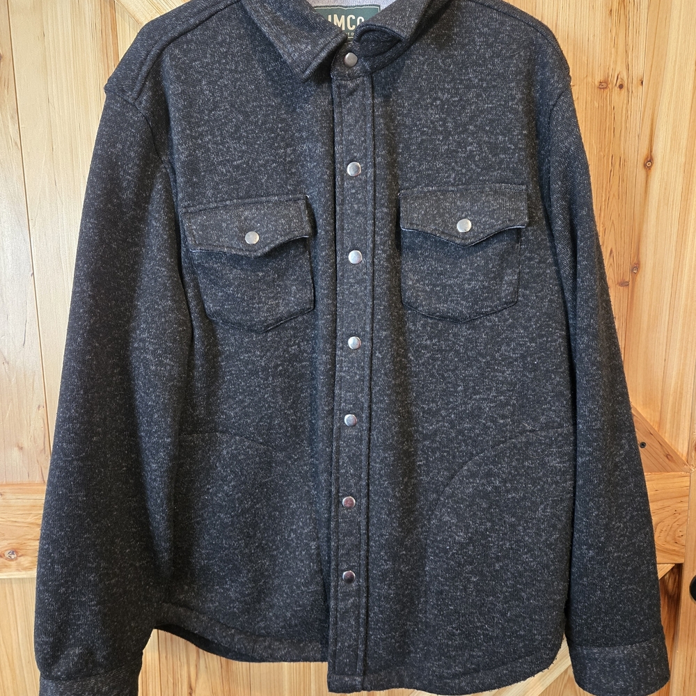 Mens Charcaol Black JM Co Button Up Jacket Size Large